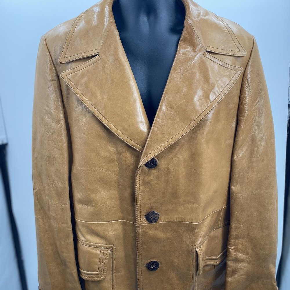 Vintage Cortefiel Notch Lapeled Overcoat Sz 42 1970s